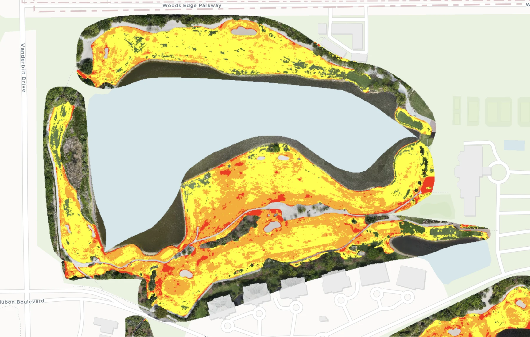 Golf course stress mapping visualization