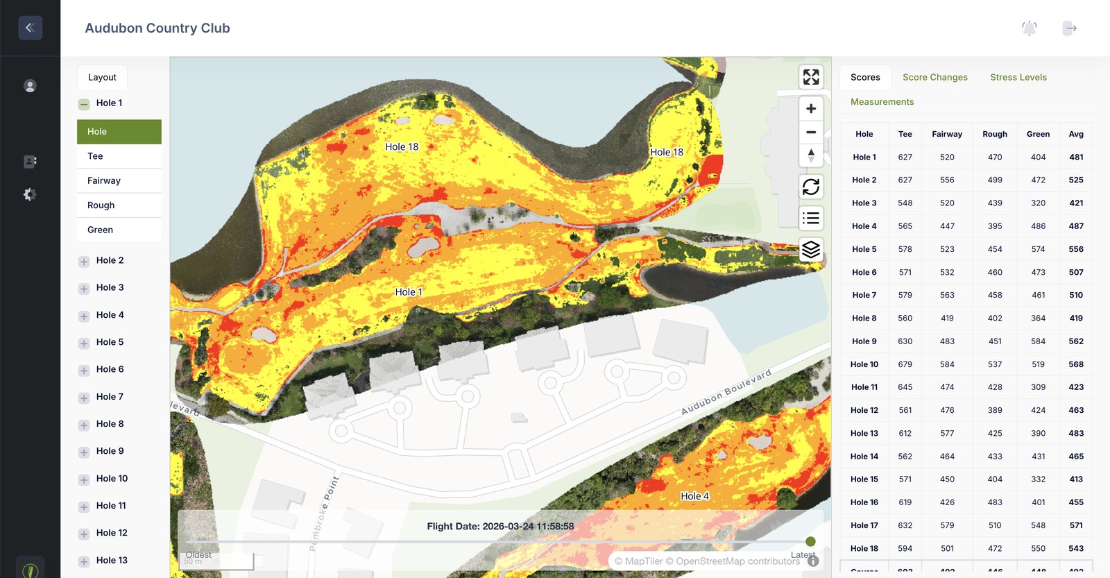 Hole 1 — Stress overlay