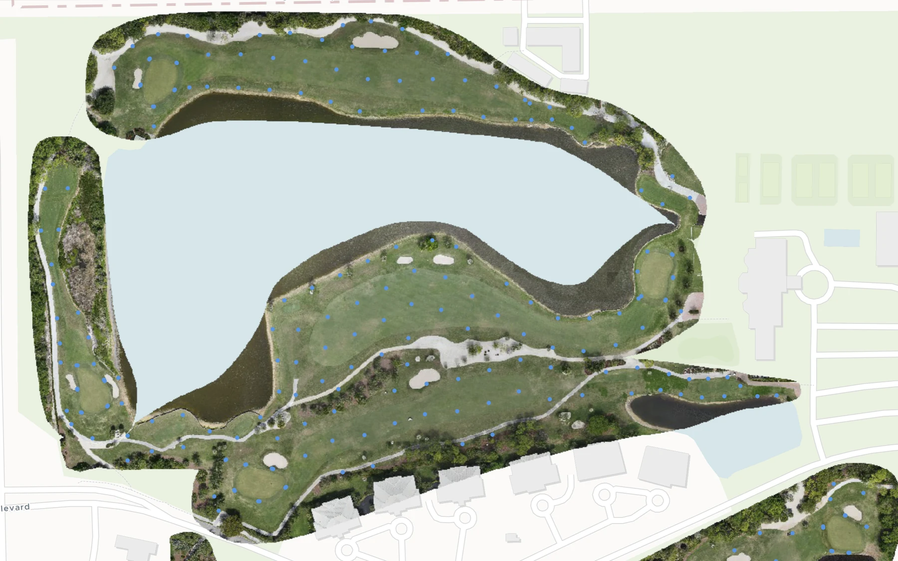 Geo-located irrigation heads on course map